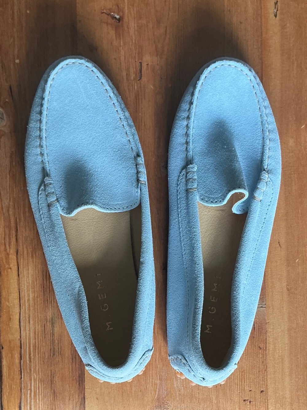 M. Gemi The Felize Sky Blue Italian Suede Moccasin